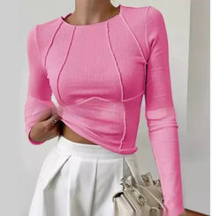 Chic Long Sleeve Split Hem Knit Top